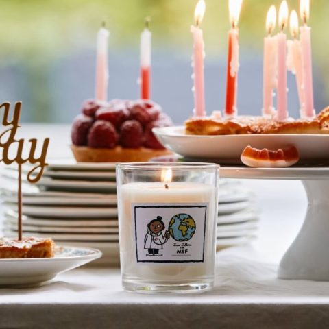 BOUGIE PARFUMÉE ANNIVERSAIRE 50 ANS MSF - ILLUSTRATION JEAN JULLIEN