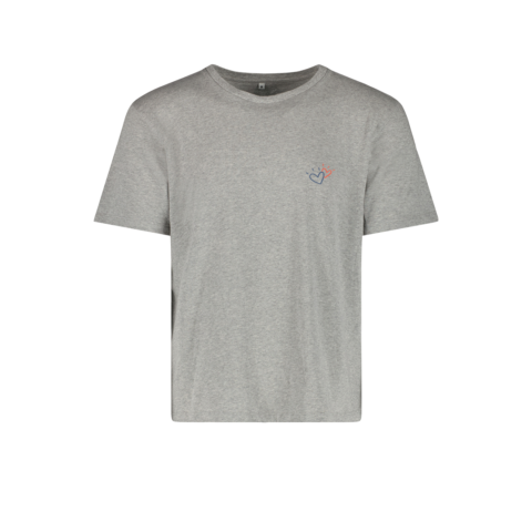 t-shirt gris clair – logo classique bleu et orange – PFP