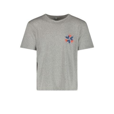 t-shirt gris clair – logo rond bleu et orange – PFP