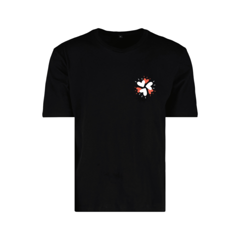 t-shirt noir logo rond blanc et orange – PFP